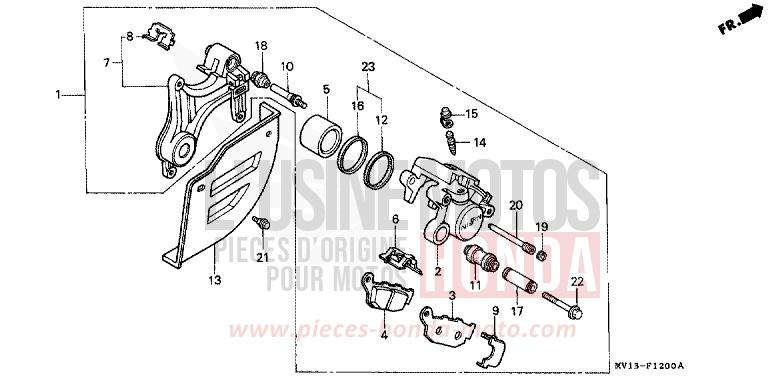 ETRIER DE FREIN ARRIERE de Africa Twin 750 SHASTA WHITE (NH138H) de 1992